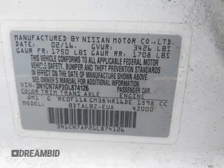 2016 Nissan Versa S z VIN 3N1CN7AP2GL874126, wystawiony jako IAAI lot #38894209 z przebiegiem 91 469 mil mil oraz . Historia ofert i sprzedaży dostępna na DreamBid. Obrazek 9.