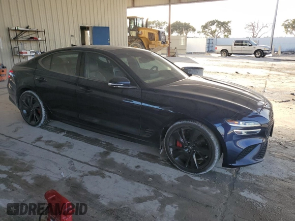 2023 Genesis G70 3.3T with VIN KMTG54TE2PU110213, listed as a Copart auction lot 43505025 with 13,039 mi miles and Salvage Title. Bid and sale history available at DreamBid. Image 4.
