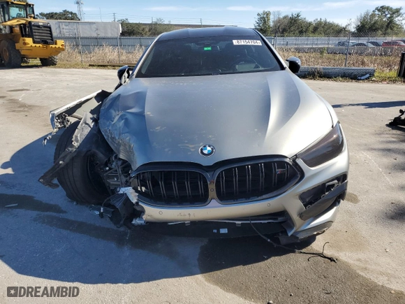 2020 BMW M8 with VIN WBSGV0C08LCE18915, listed as a Copart auction lot 87154704 with 0 mi miles and Salvage Title. Bid and sale history available at carsss.com. Image 5.