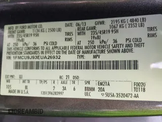 2014 Ford Escape Titanium с VIN 1FMCU9J93EUA26932, выставлен на аукционе IAAI как лот 42223047 с пробегом 158 814 миль миль и . История ставок и продаж доступна на DreamBid. Изображение 9.
