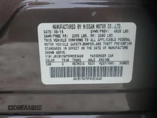 2015 Infiniti Q50 Premium z VIN JN1BV7AP5FM353448, wystawiony jako Copart lot #57115325 z przebiegiem 104 721 mil mil oraz Szkoda całkowita • Salvage title. Historia ofert i sprzedaży dostępna na DreamBid. Obrazek 12.