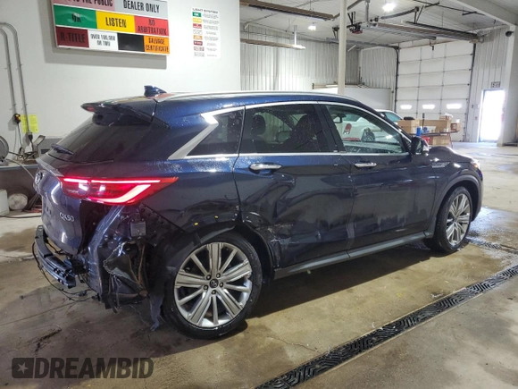 2020 Infiniti QX50 Essential z VIN 3PCAJ5M38LF117690, wystawiony jako Copart lot #53697235 z przebiegiem 88 732 mil mil oraz Szkoda całkowita • Salvage title. Historia ofert i sprzedaży dostępna na DreamBid. Obrazek 3.