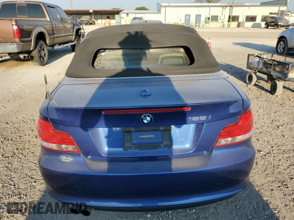 2008 BMW 1 Series 128i with VIN WBAUN13528VH80212, listed as a Copart auction lot 74763044 with 67,918 mi miles and Salvage Title. Bid and sale history available at carsss.com. Image 6.