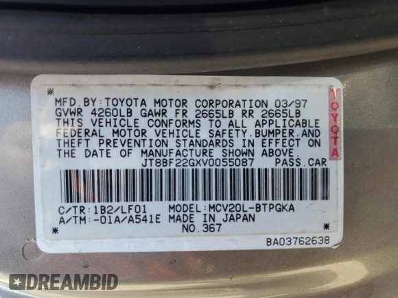 1997 Lexus ES 300 Luxury Sport Sdn with VIN JT8BF22GXV0055087, listed as a Copart auction lot 83823814 with 208,967 mi miles and Salvage Title. Bid and sale history available at carsss.com. Image 14.