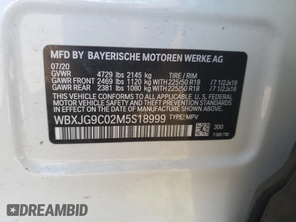 2021 BMW X1 xDrive28i z VIN WBXJG9C02M5S18999, wystawiony jako Copart lot #50194425 z przebiegiem 62 355 mil mil oraz Szkoda całkowita • Salvage title. Historia ofert i sprzedaży dostępna na DreamBid. Obrazek 13.