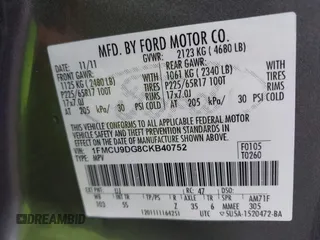 2012 Ford Escape XLT с VIN 1FMCU9DG8CKB40752, выставлен на аукционе IAAI как лот 42644230 с пробегом 198 696 миль миль и . История ставок и продаж доступна на DreamBid. Изображение 9.