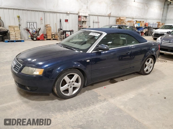 2005 Audi A4 1.8T with VIN WAUAC48H85K005601, listed as a Copart auction lot 53983975 with 114,432 mi miles and Clean Title. Bid and sale history available at carsss.com. Image 1.