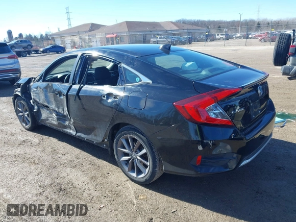 2020 Honda Civic Sedan EX with VIN 19XFC1F3XLE016761, listed as a IAAI auction lot 41670321 with 64,958 mi miles. Bid and sale history available at carsss.com. Image 3.