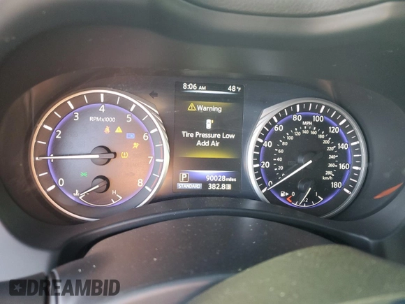 2016 Infiniti Q50 2.0t Premium with VIN JN1CV7AR4GM251873, listed as a Copart auction lot 46532635 with 90,028 mi miles and Salvage Title. Bid and sale history available at carsss.com. Image 9.