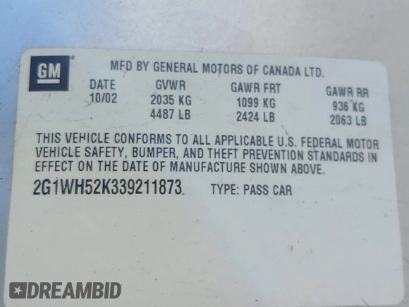 2001 Chevrolet Impala with VIN 2G1WF55E219152646, listed as a IAAI auction lot 42855905 with 207,953 mi miles and . Bid and sale history available at DreamBid. Image 9.