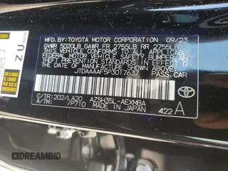 2023 Toyota Crown XLE with VIN JTDAAAAF5P3017637, listed as a Copart auction lot 72520664 with 7,723 mi miles and Salvage Title. Bid and sale history available at carsss.com. Image 13.