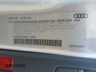 2019 Audi S4 Premium Plus with VIN WAUB4AF46KA114625, listed as a Copart auction lot 61063054 with 32,239 mi miles and Salvage Title. Bid and sale history available at carsss.com. Image 12.