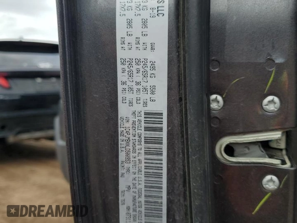 2020 Jeep Cherokee Trailhawk with VIN 1C4PJMBXXLD500953, listed as a Copart auction lot 58761405 with 68,457 mi miles and Salvage title. Bid and sale history available at DreamBid. Image 12.