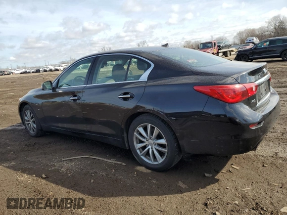 2014 Infiniti Q50 with VIN JN1BV7AR2EM680986, listed as a Copart auction lot 47802735 with 165,946 mi miles and Salvage Title. Bid and sale history available at DreamBid. Image 2.