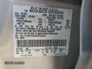 2002 Mazda Tribute LX with VIN 4F2YU09182KM36685, listed as a Copart auction lot 79732664 with 204,262 mi miles and Salvage Title. Bid and sale history available at carsss.com. Image 13.
