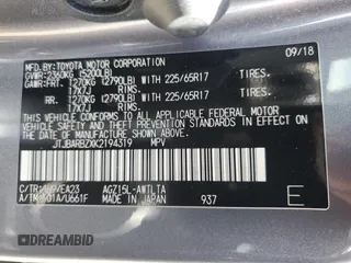 2019 Lexus NX 300 with VIN JTJBARBZXK2194319, listed as a Copart auction lot 57480415 with 91,407 mi miles and Salvage title. Bid and sale history available at DreamBid. Image 13.