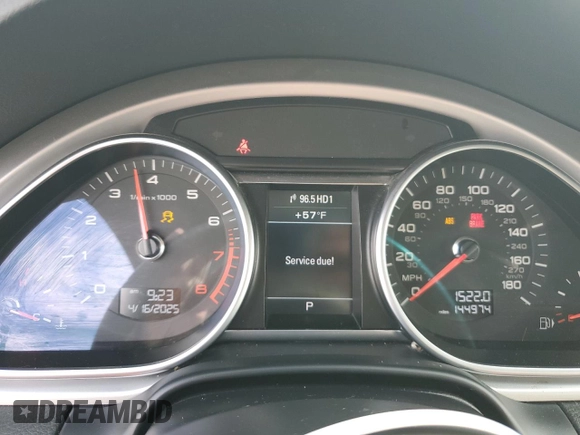 2014 Audi Q7 3.0T S line Prestige with VIN WA1DGAFE7ED010492, listed as a Copart auction lot 53492105 with 144,974 mi miles and Salvage Title. Bid and sale history available at carsss.com. Image 9.