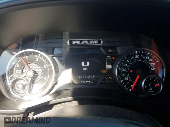 2019 Ram 3500 Laramie with VIN 3C63RRML4KG536838, listed as a Copart auction lot 80268644 with 84,191 mi miles and Salvage Title. Bid and sale history available at carsss.com. Image 9.