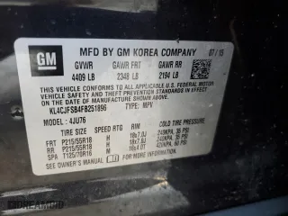 2015 Buick Encore Convenience with VIN KL4CJFSB4FB251896, listed as a Copart auction lot 49086215 with 111,506 mi miles and Salvage Title. Bid and sale history available at carsss.com. Image 15.