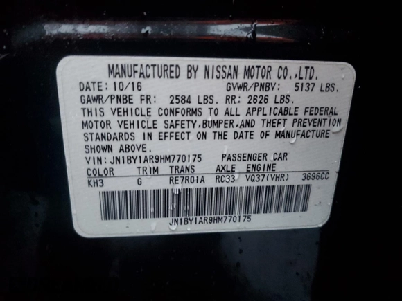 2017 Infiniti Q70 with VIN JN1BY1AR9HM770175, listed as a Copart auction lot 43529345 with 0 mi miles and Salvage Title. Bid and sale history available at carsss.com. Image 12.