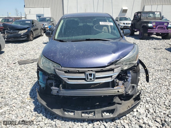 2013 Honda CR-V LX with VIN 3CZRM3H36DG704596, listed as a Copart auction lot 51086965 with 159,392 mi miles and Salvage Title. Bid and sale history available at carsss.com. Image 5.