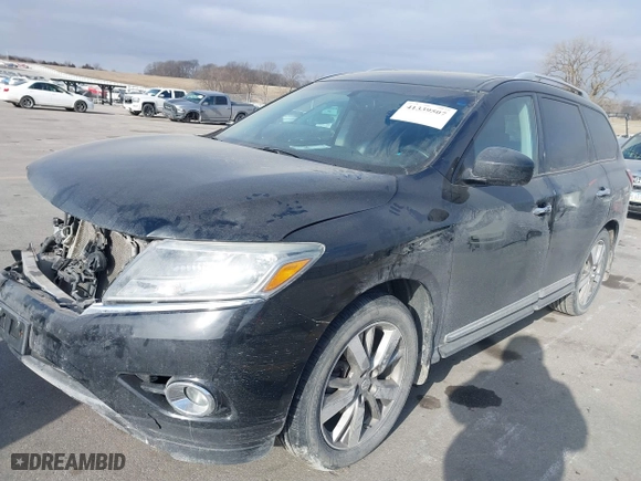 2016 Nissan Pathfinder Platinum with VIN 5N1AR2MM5GC659182, listed as a IAAI auction lot 41339507 with 150,000 mi miles. Bid and sale history available at carsss.com. Image 16.