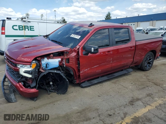 2023 Chevrolet Silverado 1500 RST with VIN 1GCUDEEL9PZ165492, listed as a Copart auction lot 67357414 with 7,764 mi miles and Salvage Title. Bid and sale history available at DreamBid. Image 1.