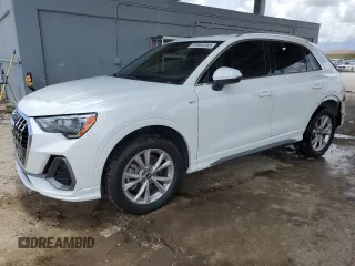 2021 Audi Q3 S line Premium with VIN WA1DECF3XM1045978, listed as a Copart auction lot 59963385 with 43,074 mi miles and Salvage title. Bid and sale history available at DreamBid. Image 1.