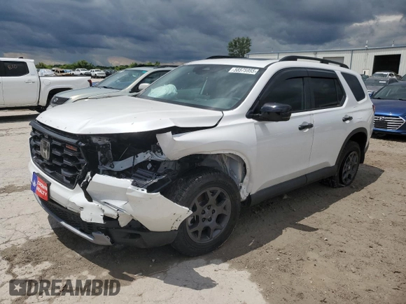 2024 Honda Pilot TrailSport z VIN 5FNYG1H60RB045659, wystawiony jako Copart lot #58575955 z przebiegiem 16 681 mil mil oraz Szkoda całkowita • Salvage title. Historia ofert i sprzedaży dostępna na DreamBid. Obrazek 1.
