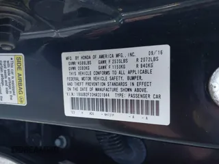 2017 Acura TLX V6 with VIN 19UUB2F30HA001844, listed as a IAAI auction lot 41803144 with 130,574 mi miles and . Bid and sale history available at DreamBid. Image 9.