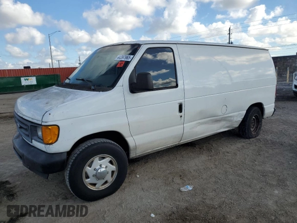 2007 Ford Econoline Cargo Commercial with VIN 1FTNE14W67DA71363, listed as a Copart auction lot 44397965 with 249,757 mi miles and Salvage Title. Bid and sale history available at DreamBid. Image 1.