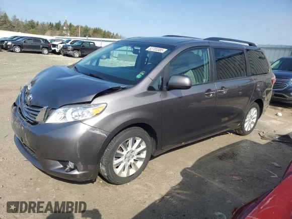 2015 Toyota Sienna Ltd with VIN 5TDDK3DC3FS127574, listed as a Copart auction lot 52703385 with 143,544 mi miles and Clean Title. Bid and sale history available at carsss.com. Image 1.