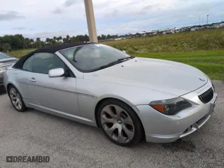 2006 BMW 6 Series 650Ci with VIN WBAEK13406CN72159, listed as a Copart auction lot 75078214 with 0 mi miles and Salvage Title. Bid and sale history available at carsss.com. Image 4.
