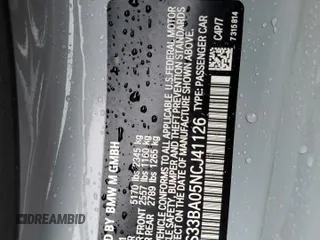 2022 BMW M4 Competition xDrive with VIN WBS33BA05NCJ41126, listed as a Copart auction lot 54138854 with 18,613 mi miles and Salvage Title. Bid and sale history available at carsss.com. Image 12.