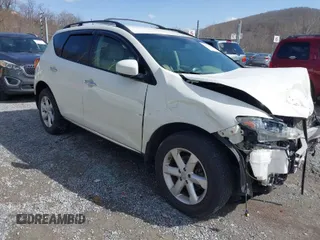 2009 Nissan Murano SL with VIN JN8AZ18W49W113053, listed as a IAAI auction lot 41733283 with 136,229 mi miles and . Bid and sale history available at DreamBid. Image 1.