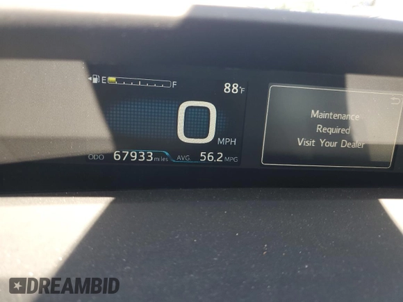 2020 Toyota Prius L Eco with VIN JTDKARFUXL3120671, listed as a Copart auction lot 57913335 with 67,933 mi miles and Salvage title. Bid and sale history available at DreamBid. Image 9.