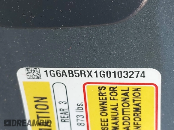 2016 Cadillac ATS Sedan Luxury Collection RWD with VIN 1G6AB5RX1G0103274, listed as a IAAI auction lot 41626772 with 74,795 mi miles. Bid and sale history available at carsss.com. Image 9.