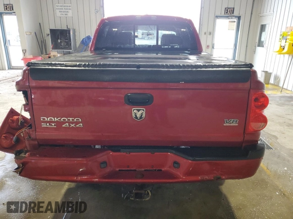 2008 Dodge Dakota SLT z VIN 1D7HW48N48S536142, wystawiony jako Copart lot #86348544 z przebiegiem 238 800 mil mil oraz Szkoda całkowita • Salvage title. Historia ofert i sprzedaży dostępna na DreamBid. Obrazek 6.