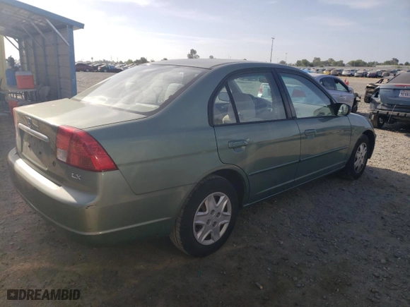 2003 Honda Civic LX with VIN 1HGES16603L037832, listed as a Copart auction lot 58341684 with 167,473 mi miles and Salvage Title. Bid and sale history available at carsss.com. Image 3.