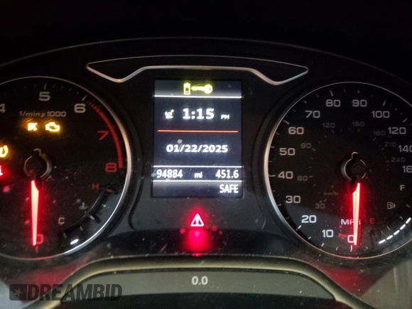 2015 Audi A3 2.0T Premium Plus with VIN WAUEFGFFXF1000953, listed as a Copart auction lot 41758235 with 94,884 mi miles and Salvage Title. Bid and sale history available at carsss.com. Image 9.