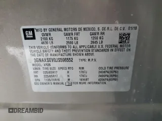 2018 Chevrolet Equinox LT with VIN 3GNAXSEV0JS596552, listed as a Copart auction lot 50944825 with 99,622 mi miles and Salvage Title. Bid and sale history available at carsss.com. Image 14.