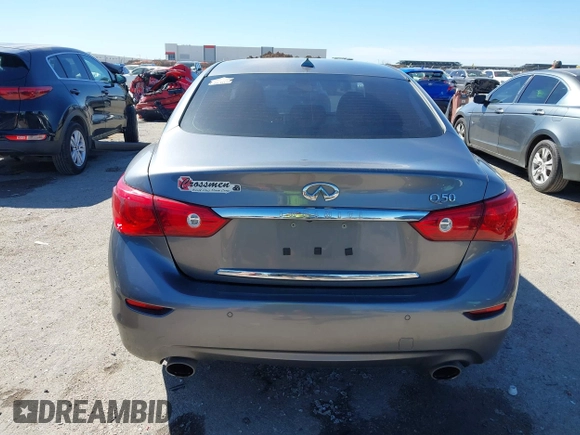 2015 Infiniti Q50 Premium with VIN JN1BV7AP3FM343677, listed as a IAAI auction lot 41811842 with 110,486 mi miles. Bid and sale history available at carsss.com. Image 17.