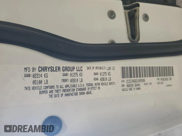 2012 Chrysler 300 S with VIN 2C3CCABG6CH289586, listed as a Copart auction lot 48554815 with 158,568 mi miles and Salvage Title. Bid and sale history available at carsss.com. Image 12.