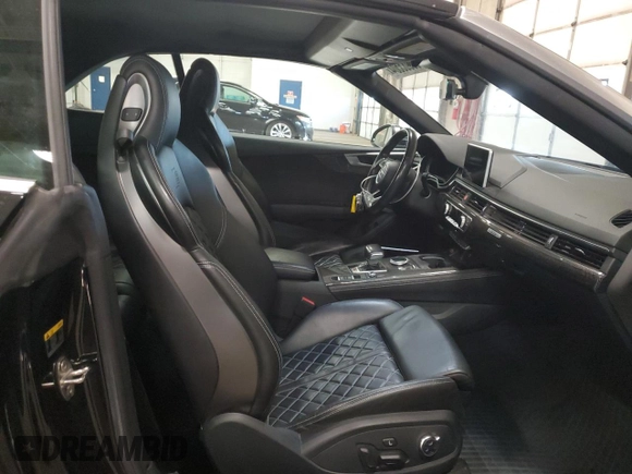 2018 Audi S5 Prestige z VIN WAU24GF50JN013082, wystawiony jako Copart lot #85085504 z przebiegiem 55 261 mil mil oraz Szkoda całkowita • Salvage title. Historia ofert i sprzedaży dostępna na DreamBid. Obrazek 10.