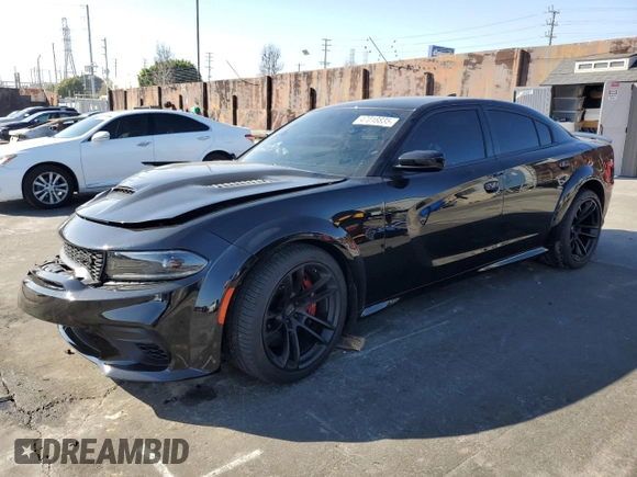 2023 Dodge Charger SRT Hellcat Widebody Jailbreak with VIN 2C3CDXL92PH626230, listed as a Copart auction lot 47018835 with 5,199 mi miles and Salvage Title. Bid and sale history available at carsss.com. Image 1.