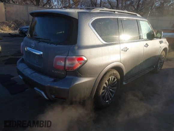 2018 Nissan Armada Platinum with VIN JN8AY2NE7J9733788, listed as a IAAI auction lot 40977705 with 62,901 mi miles. Bid and sale history available at carsss.com. Image 4.
