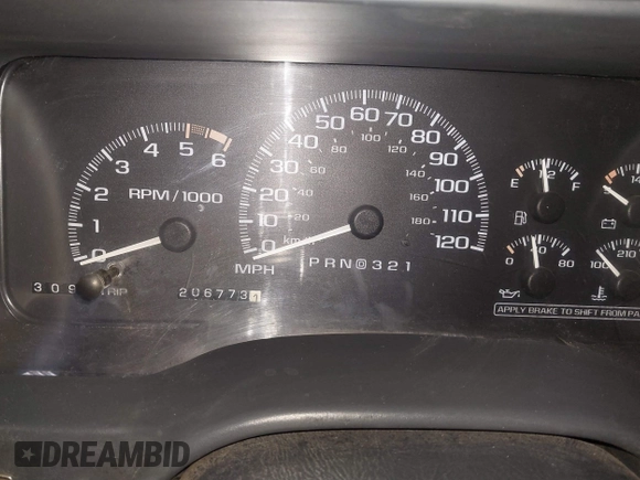 2000 GMC Denali with VIN 1GKEK13R9YR163824, listed as a IAAI auction lot 41245808 with 206,773 mi miles. Bid and sale history available at carsss.com. Image 7.