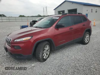 2016 Jeep Cherokee Sport with VIN 1C4PJLAB5GW190723, listed as a Copart auction lot 59732875 with 110,680 mi miles and Salvage title. Bid and sale history available at DreamBid. Image 1.