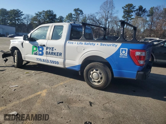 2022 Ford F-150 XL with VIN 1FTEX1CBXNKF01283, listed as a Copart auction lot 47600675 with 53,189 mi miles and Salvage title. Bid and sale history available at DreamBid. Image 2.