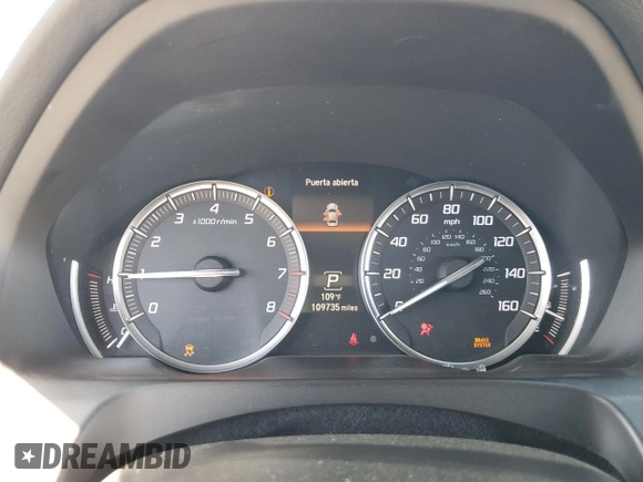 2016 Acura TLX Technology with VIN 19UUB2F56GA004084, listed as a Copart auction lot 62144875 with 109,735 mi miles and Salvage title. Bid and sale history available at DreamBid. Image 9.